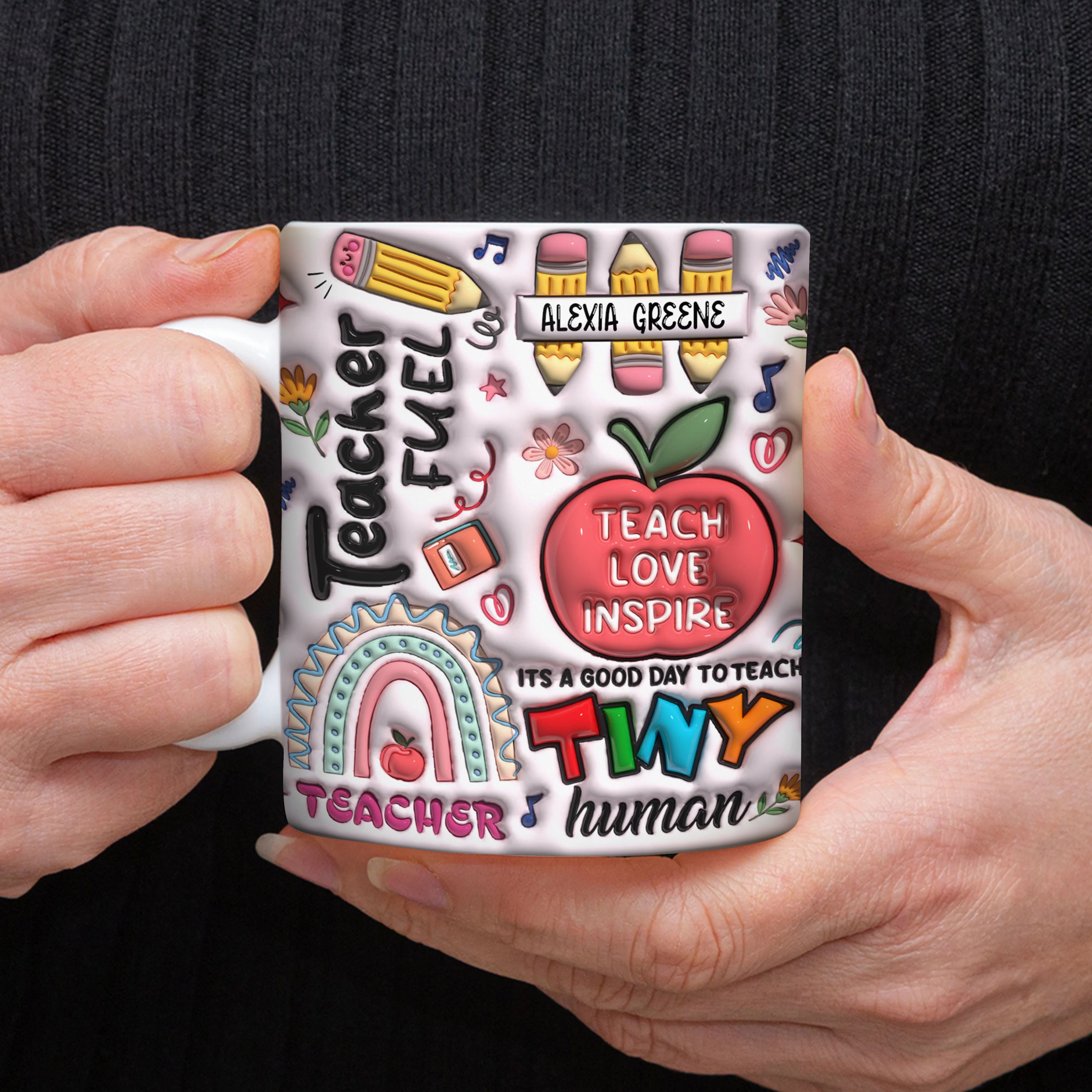 Custom Name Gift For Teacher 3D Inflated Effect Mug TH10 894213 - Image 5