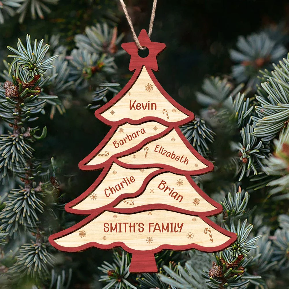 Custom Name On Tree Christmas Layer Wood Ornament TH10 891377 - Image 2