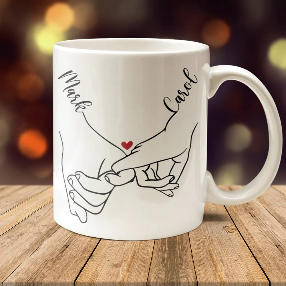 Custom Name Holding Hands Valentine Mug Personalized Gift N304 890137 - Image 2