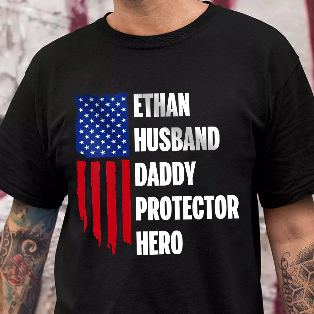 Custom Name Husband Daddy Protector Hero For Dad Shirt TH10 892937 - Image 4