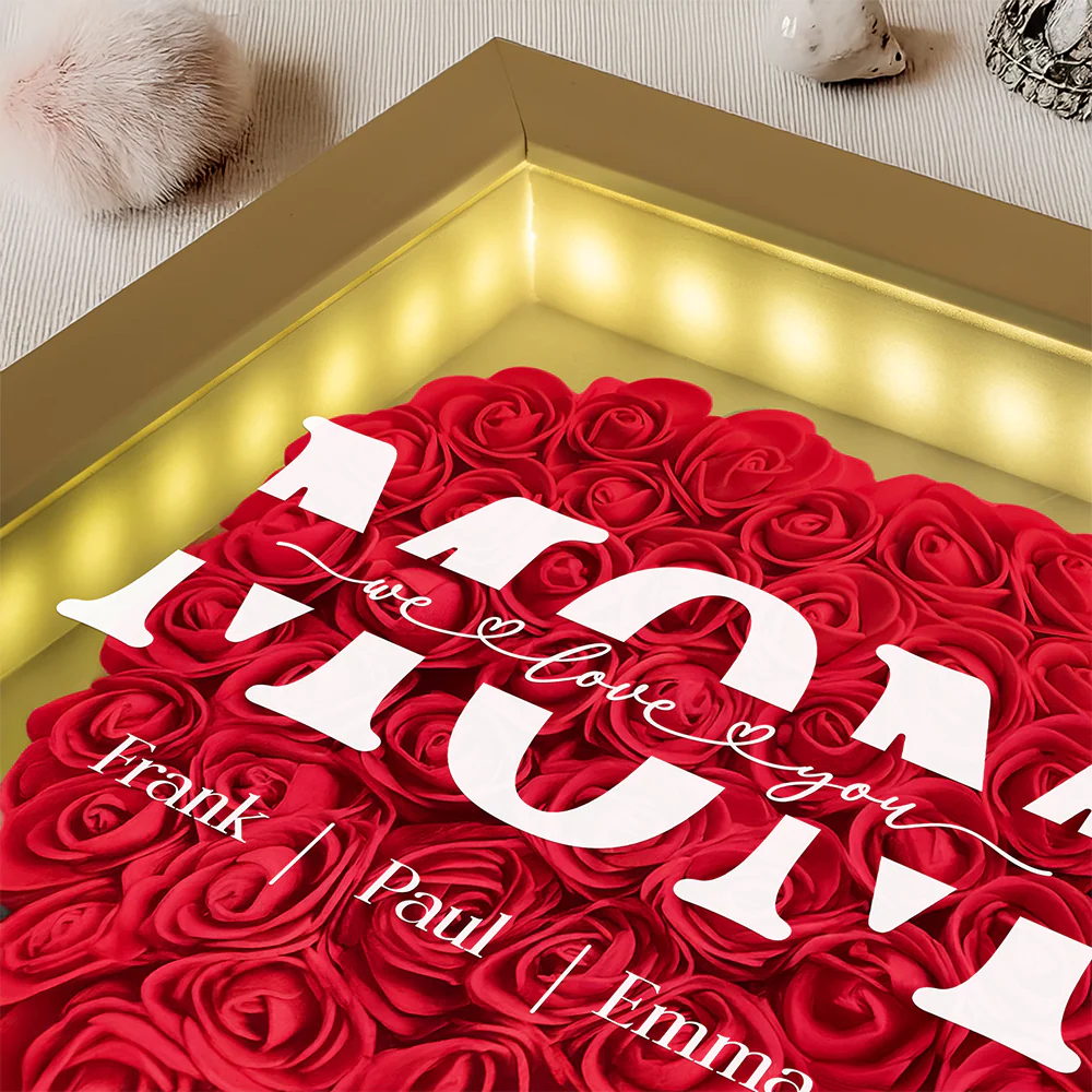 Custom Name I Love You Mom Mother's Day Flower Shadow Box TH10 892561 - Image 6