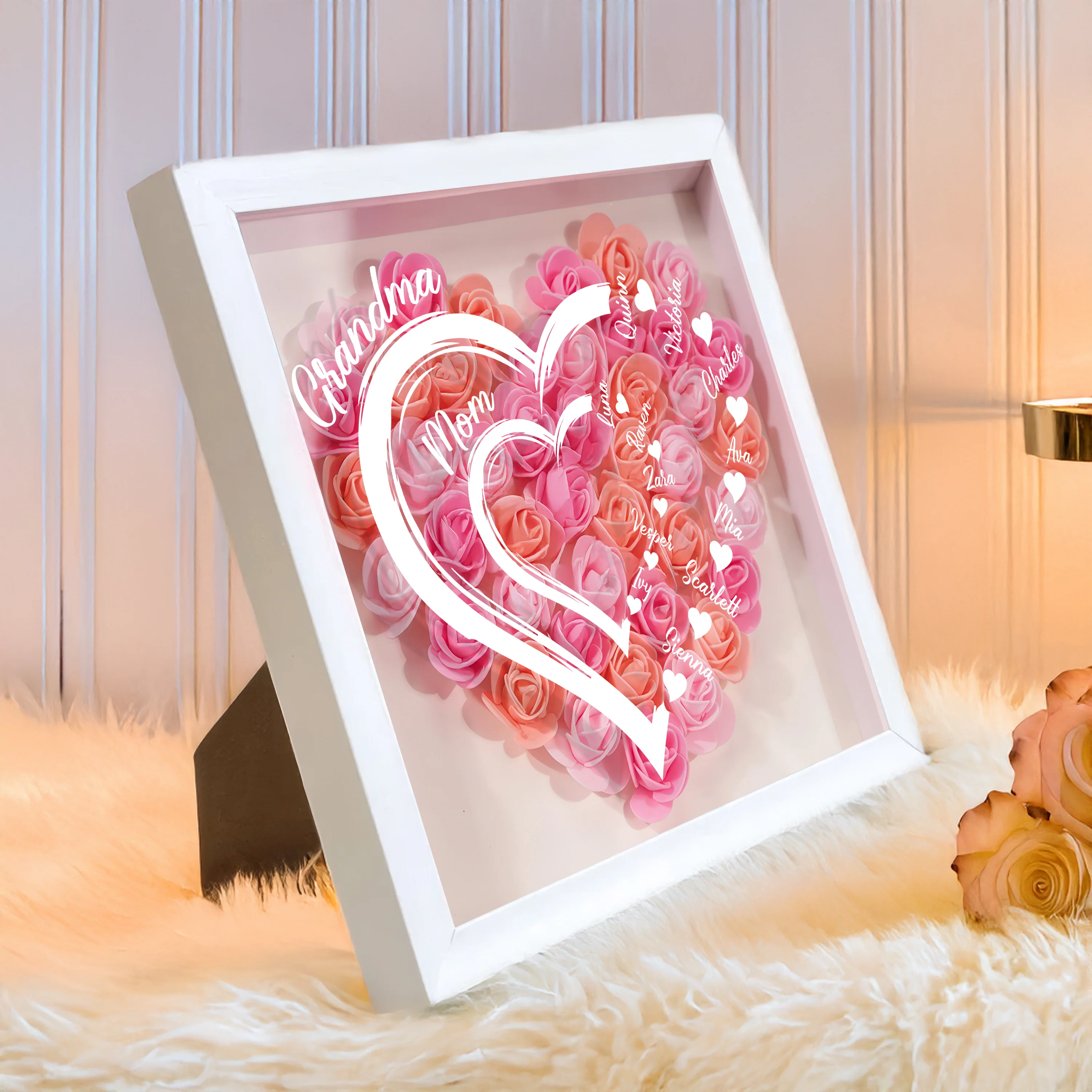 Custom Name Mom To Grandma Mother's Day Heart Flower Shadow Box TH10 892559 - Image 6