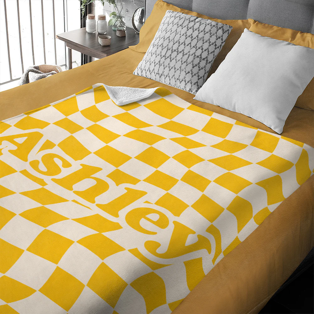 Custom Name Personalized Checker Design Blanket For Family TH10 894983 - Image 5
