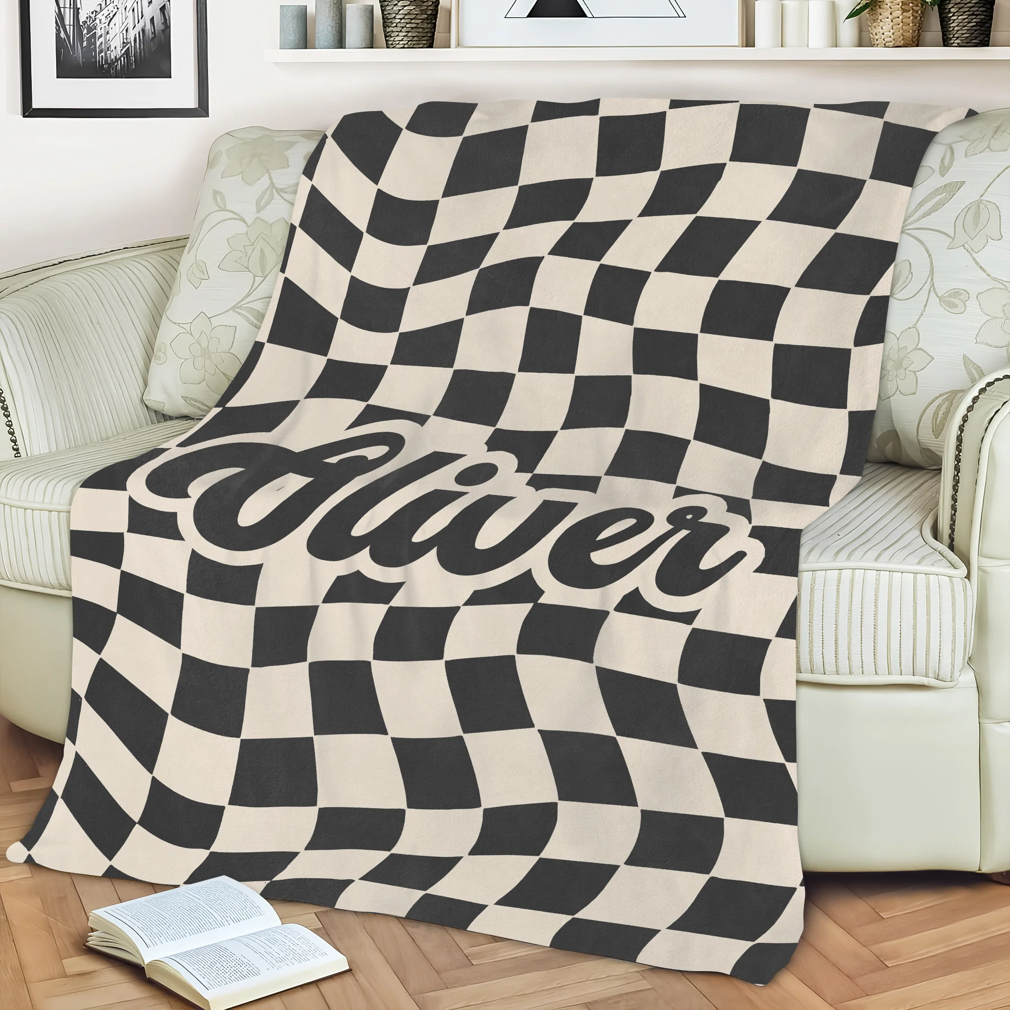 Custom Name Personalized Checker Design Blanket For Family TH10 894983 - Image 6