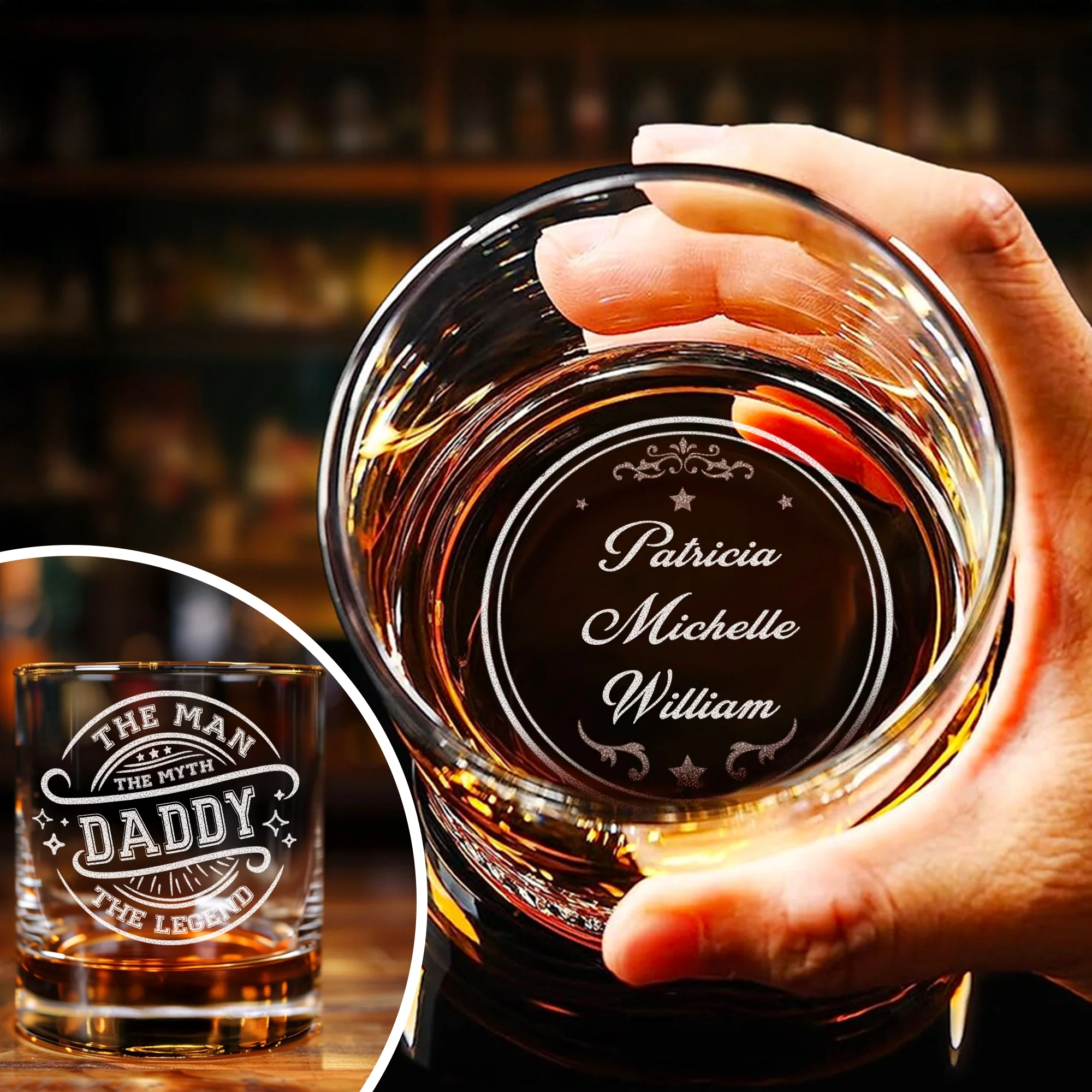 Custom Name The Man The Myth Whiskey Glass TH10 892877 - Image 2