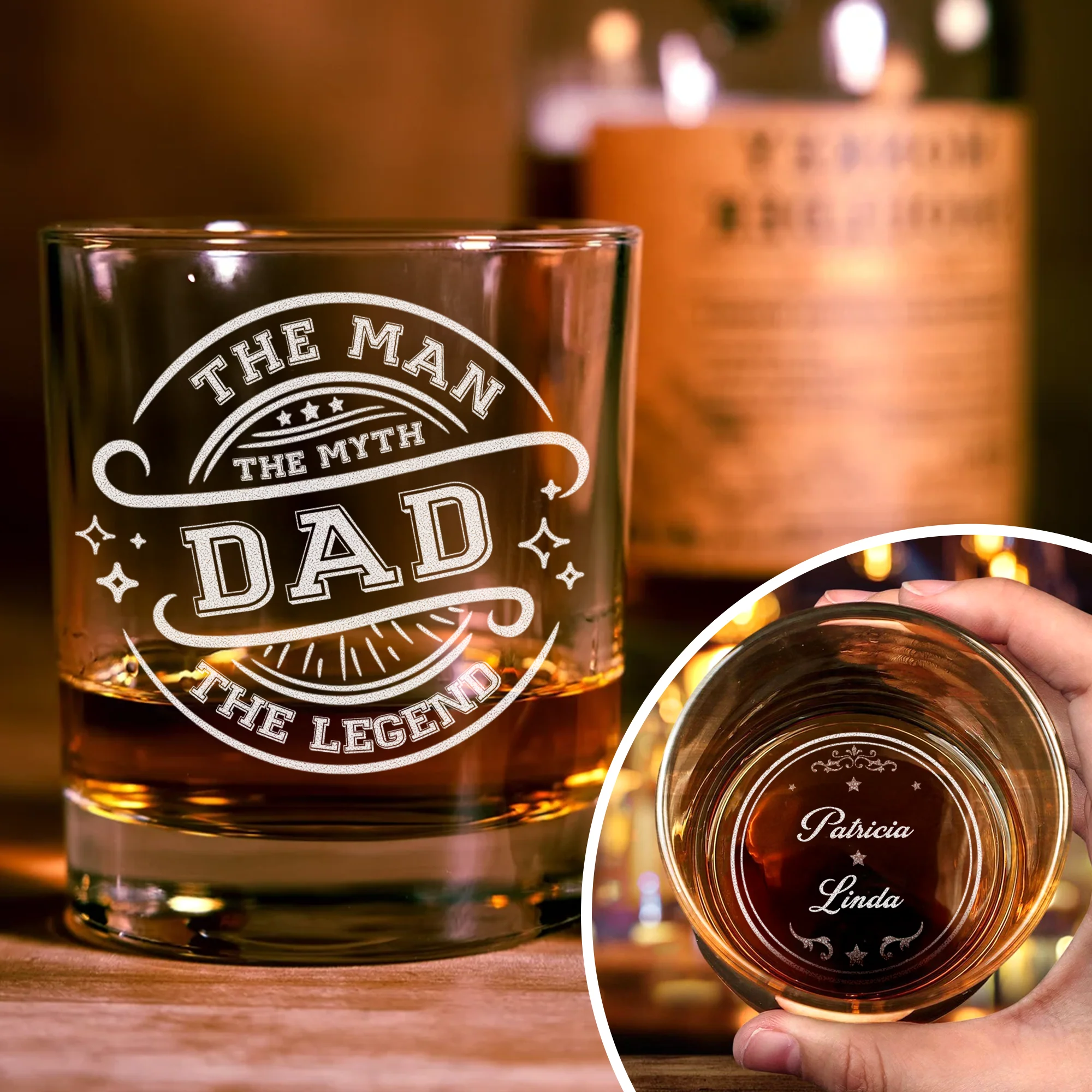 Custom Name The Man The Myth Whiskey Glass TH10 892877 - Image 3