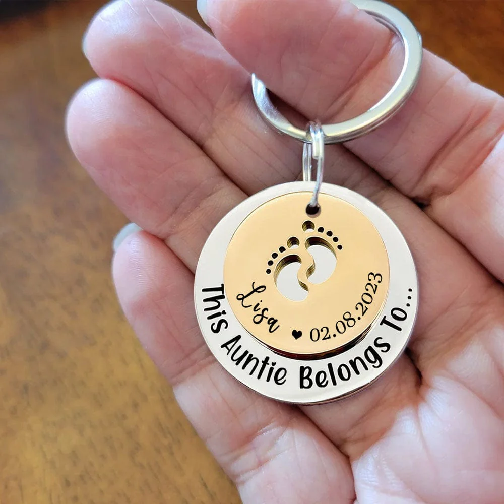 Custom Name This Human Belongs To Keychain Personalized Gift TA29 890563 - Image 2