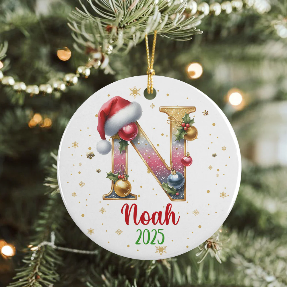 Custom Name With Alphabet Letter Ceramic Ornament For Christmas TH10 896311 - Image 4