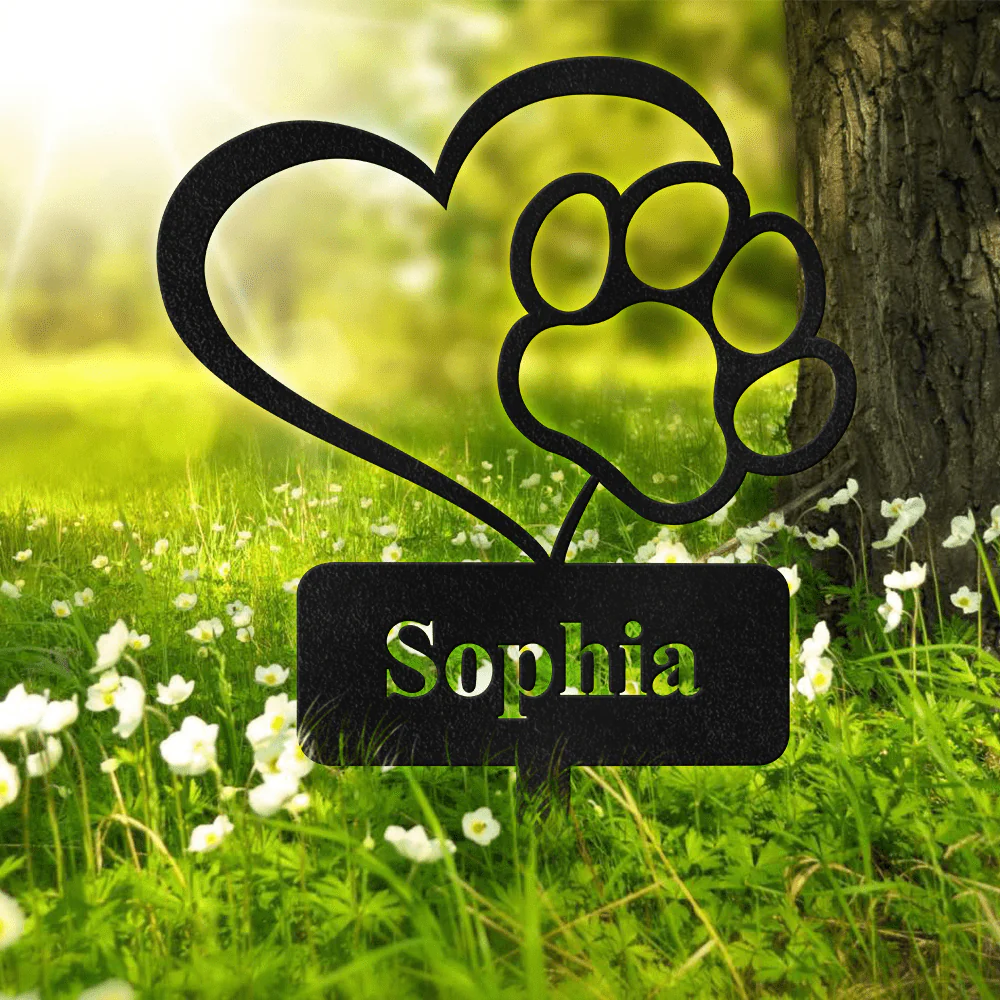 Custom Name With Heart And Paw Dog Memorial Garden Stake Personalized Gift TH10 891545 - Image 4