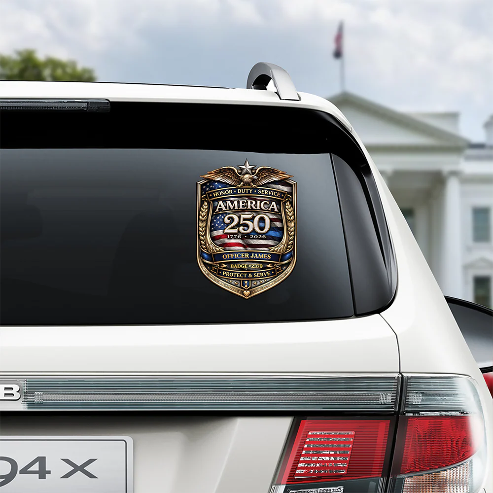 Custom Officer Name Honor Duty Service Car Window Decal Sticker TH10 169377 - Image 4