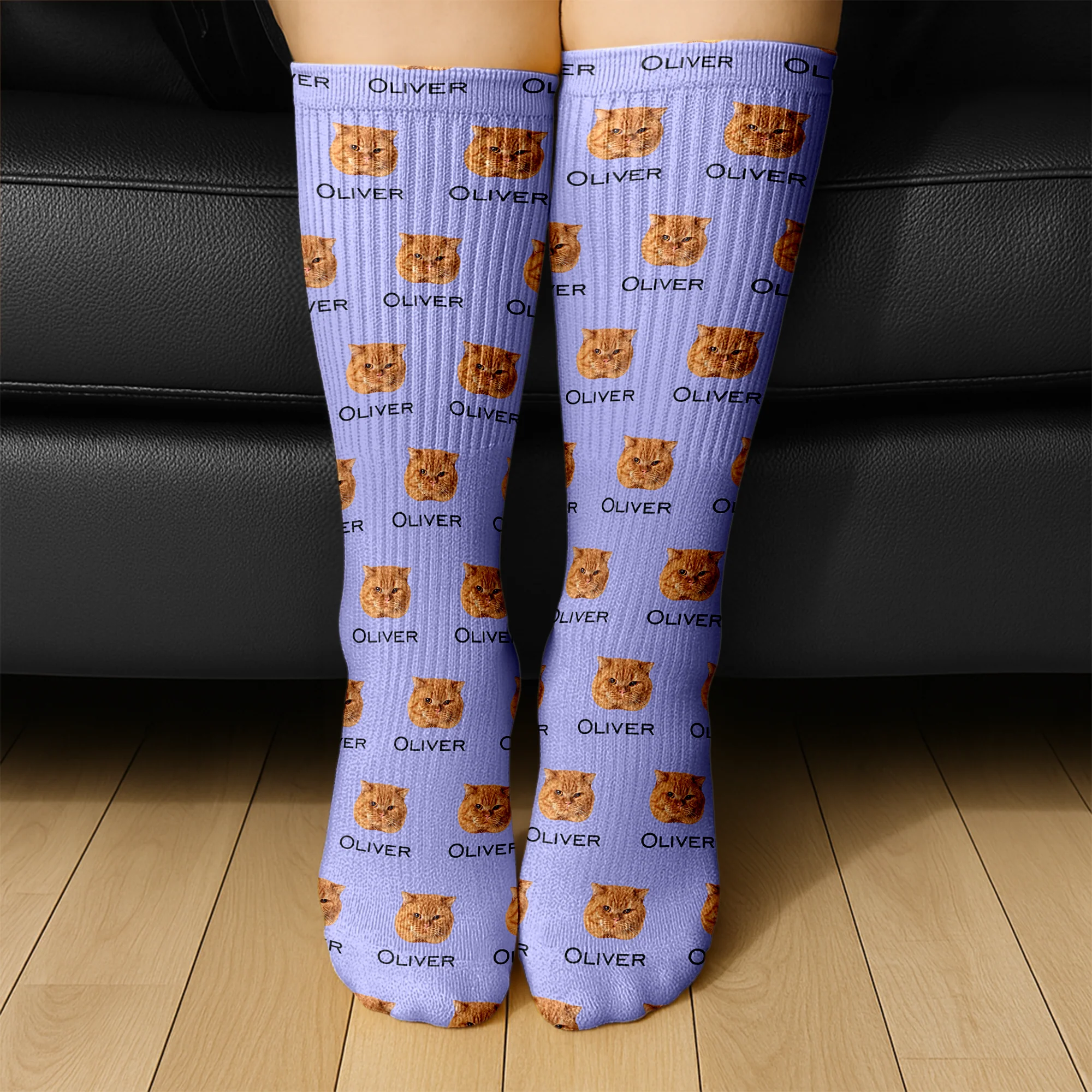 Custom Pet Portrait Socks – Personalized Dog/Cat/Person Photo & Name Gift TH10 896681 - Image 5