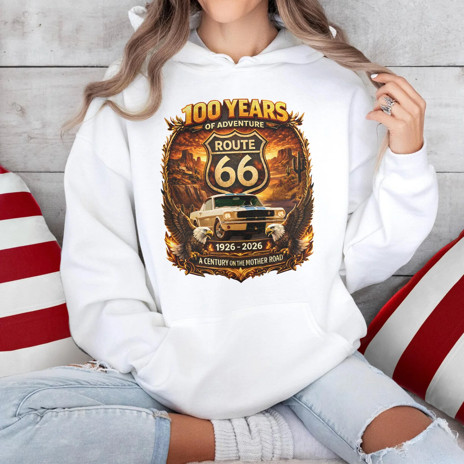 Custom Photo 100 Years Of Adventure Route 66 Car Bright Shirt For Car Lover TH10 898659 - Image 4