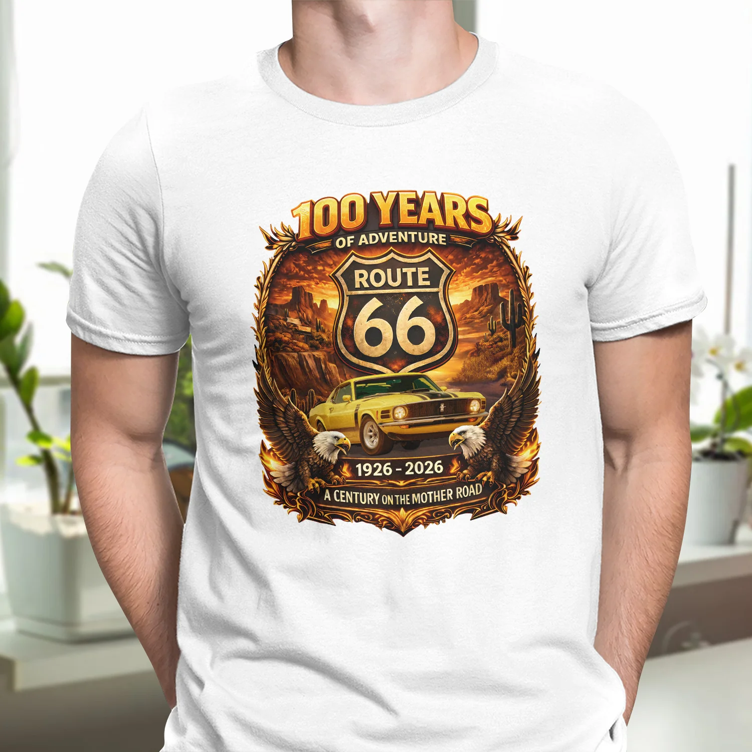 Custom Photo 100 Years Of Adventure Route 66 Car Bright Shirt For Car Lover TH10 898659 - Image 7