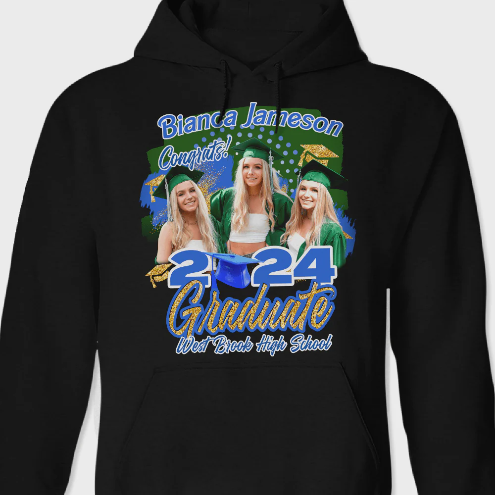 Custom Photo 2024 Glitter Graduation Dark Shirt N304 890117 - Image 13