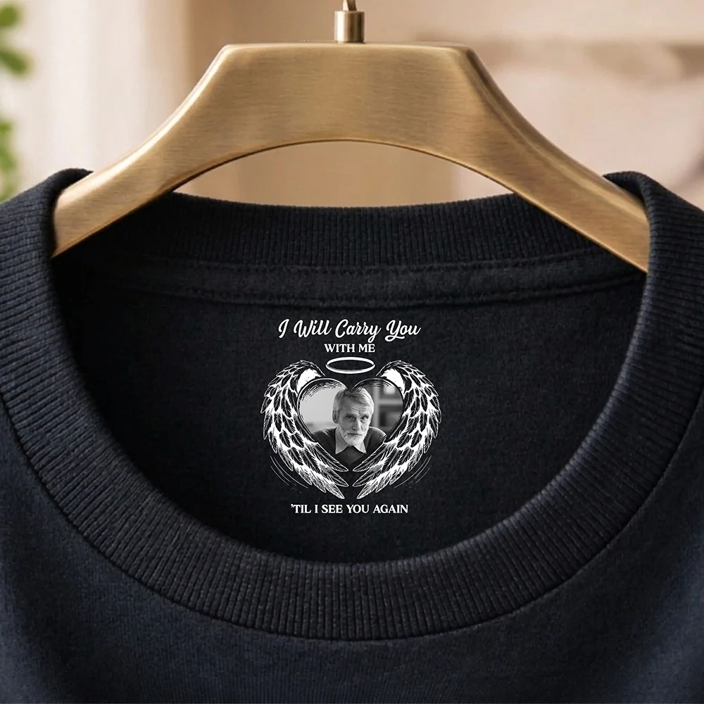 Custom Photo A Hug Sent From Heaven Memorial Neck Print Tee TH10 169183 - Image 4