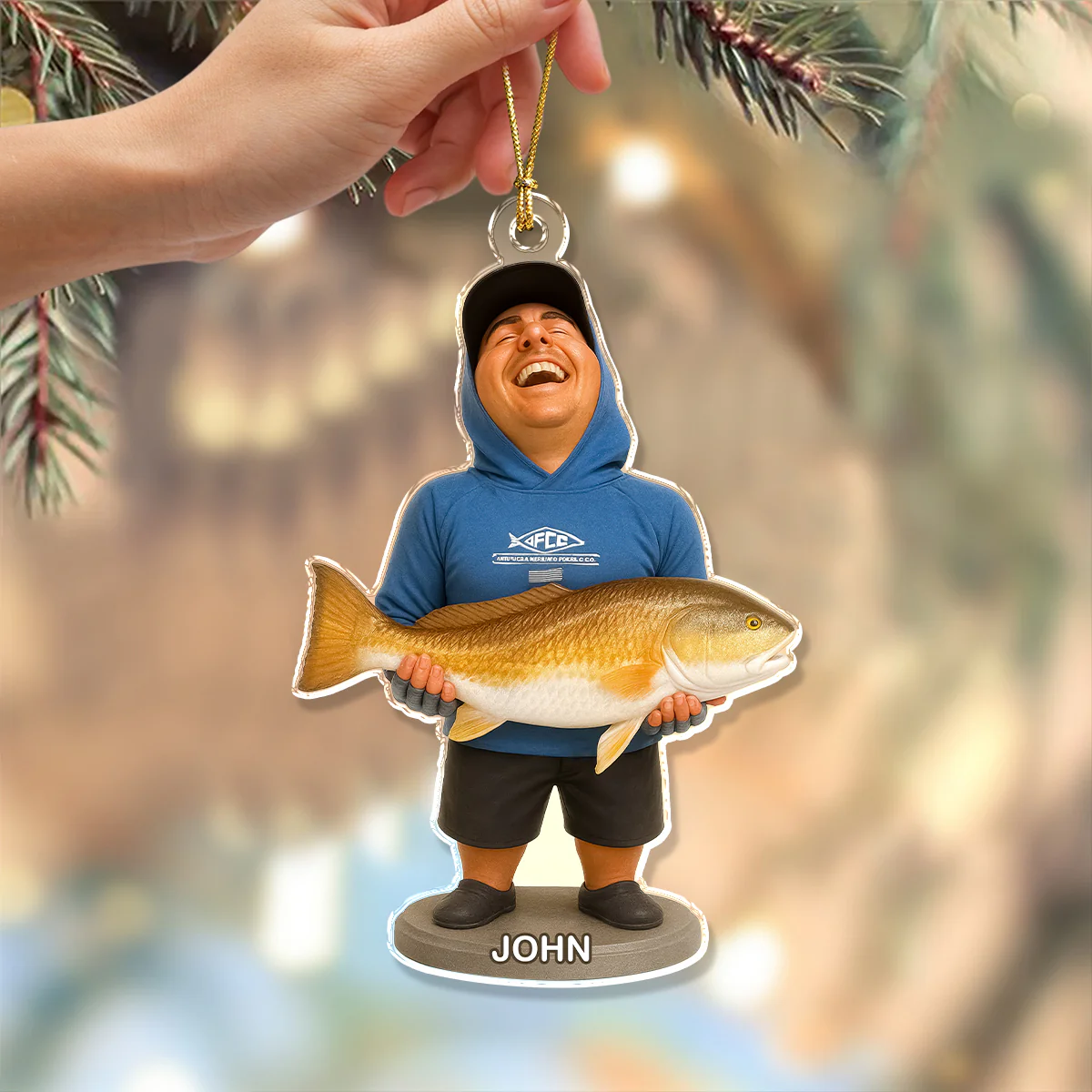 Custom Photo AI Acrylic Ornament For Fishing Lover TH10 894911 - Image 2