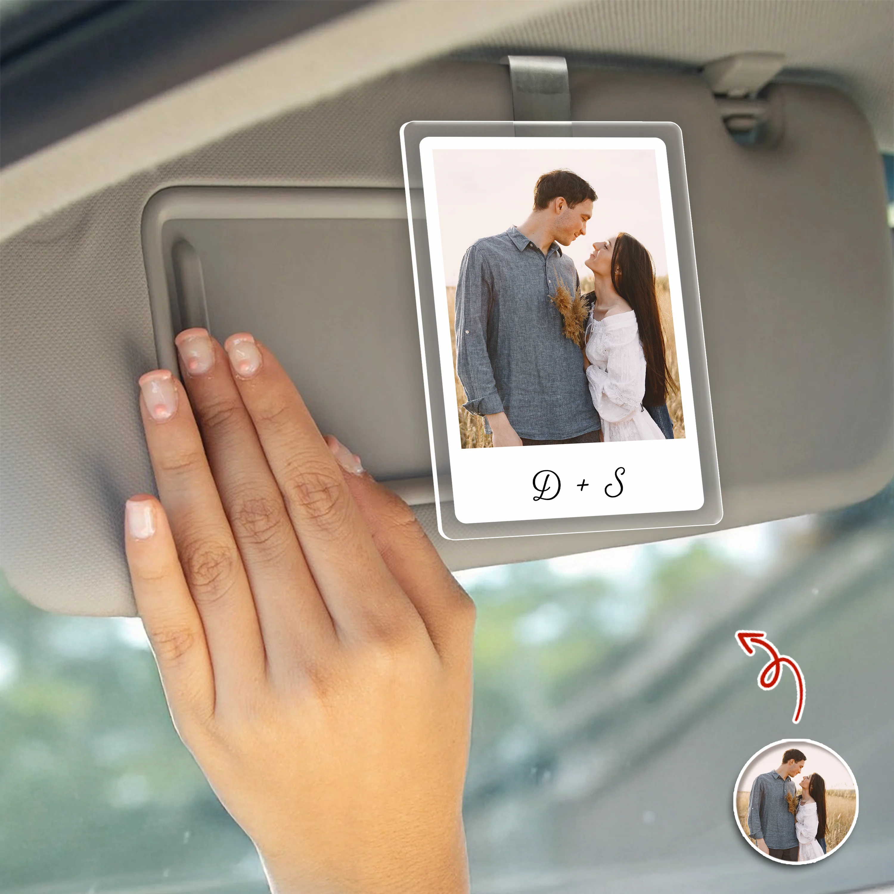 Custom Photo And Name Best Couple Valentine Gift Acrylic Car Visor TH10 898479 - Image 4