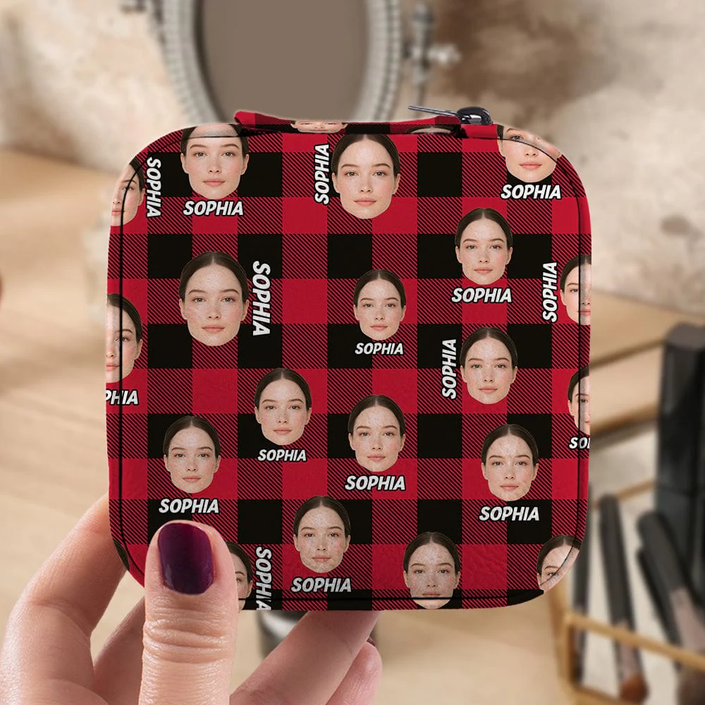 Custom Photo And Name Flannel Design Jewelry Travel Box TH10 892027 - Image 2