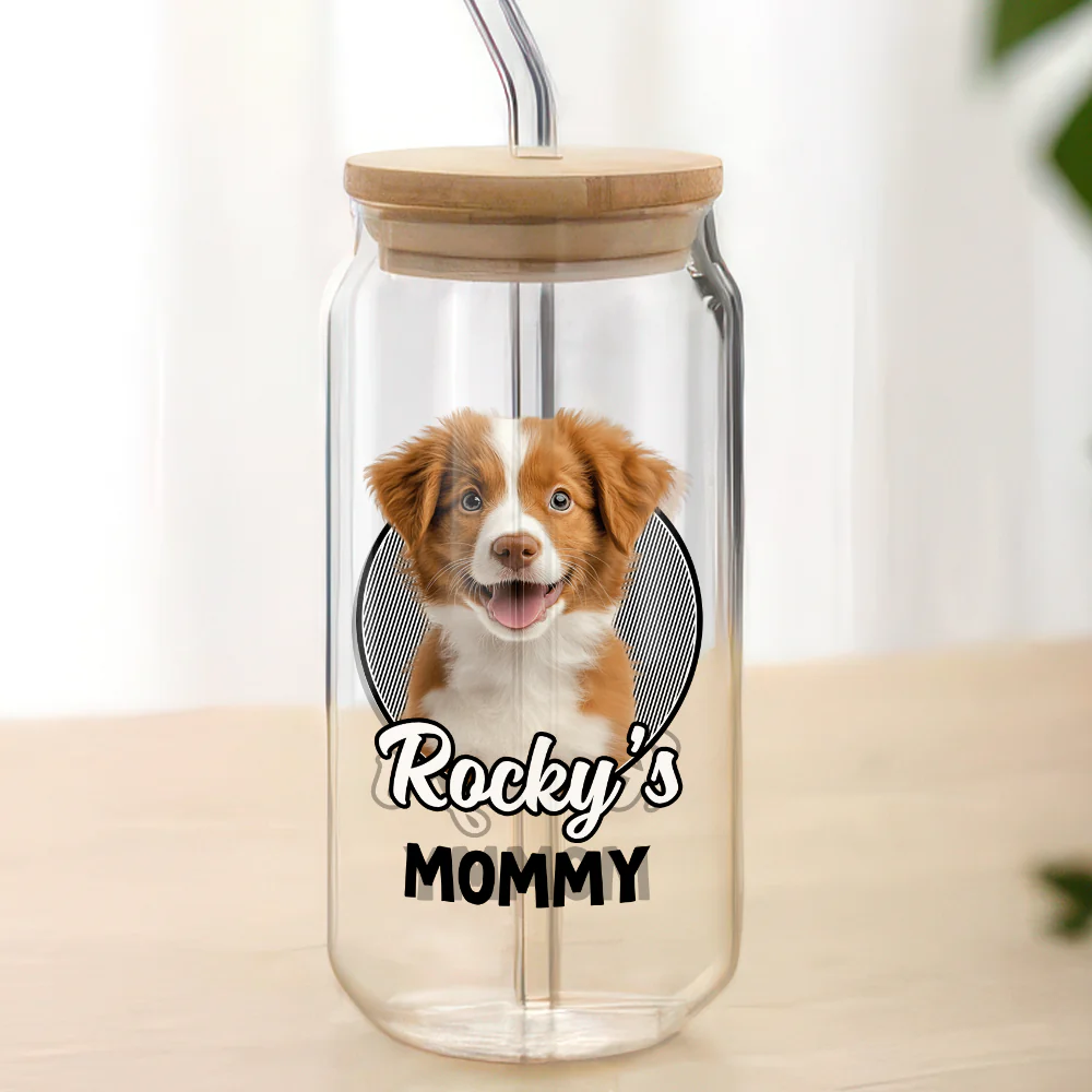 Custom Photo And Name Glass Can With Lid Christmas Gift For Dog Lover TH10 896875 - Image 6