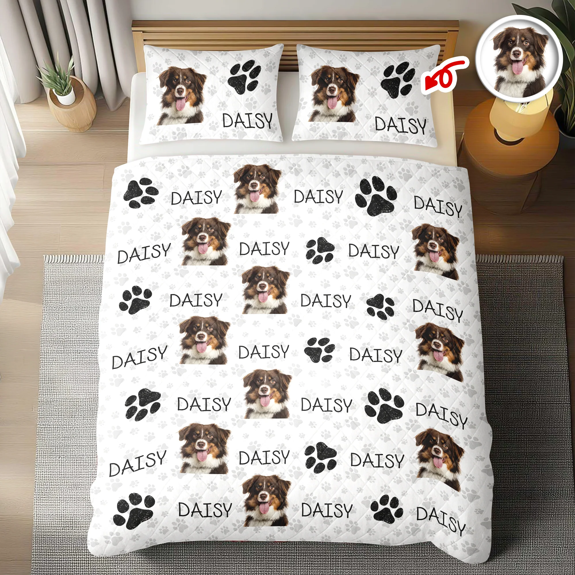 Custom Photo And Name On Quilt Bedding Set For Dog Lover TH10 896665 - Image 3