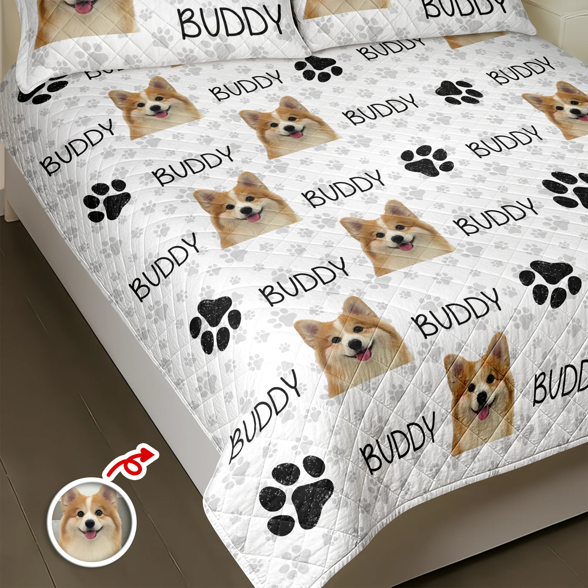 Custom Photo And Name On Quilt Bedding Set For Dog Lover TH10 896665 - Image 4