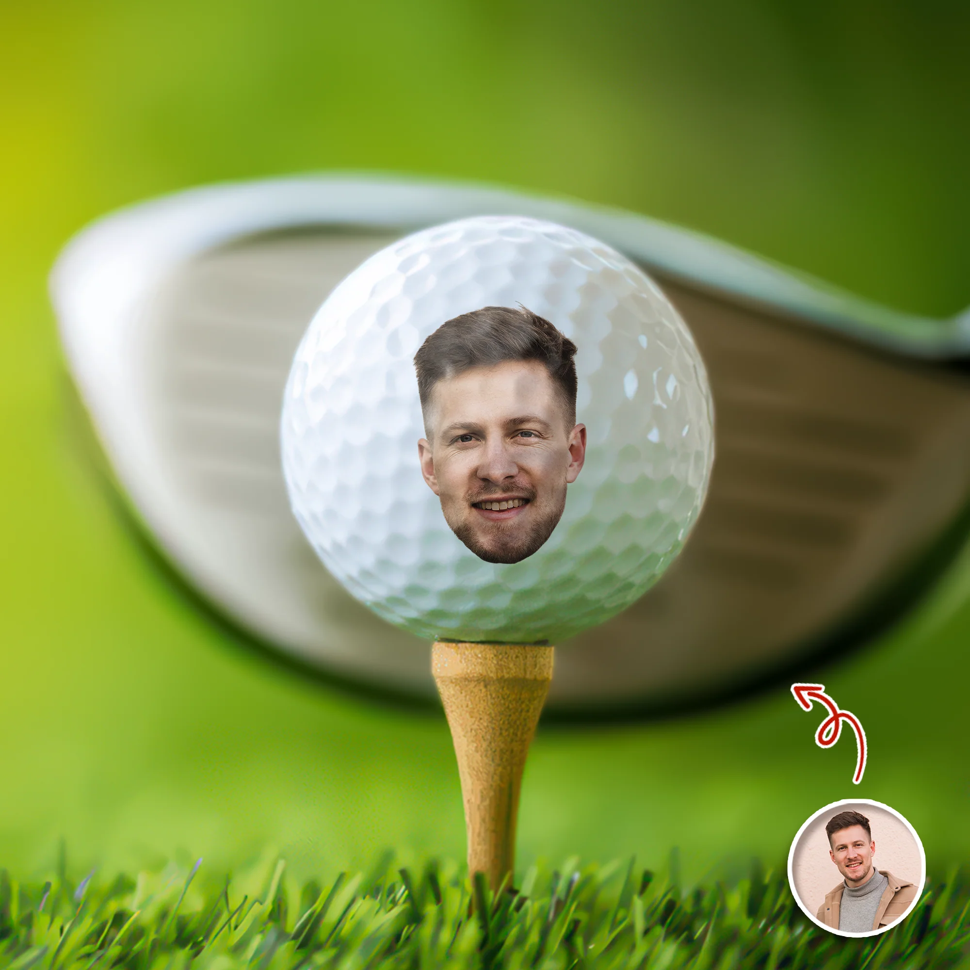 Custom Photo And Name Personalized Golf Ball Gift For Golfer, Golf Lovers TH10 898455 - Image 3