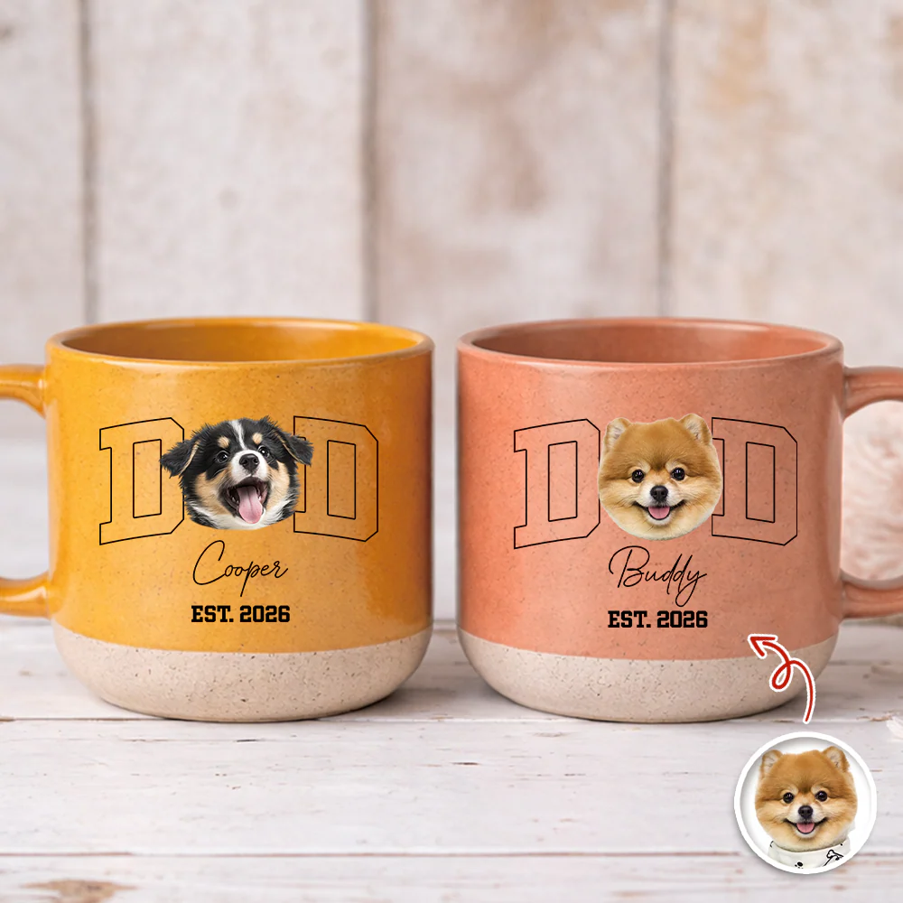 Custom Photo And Name Pottery Mug For Dog Dad TH10 169901 - Image 5