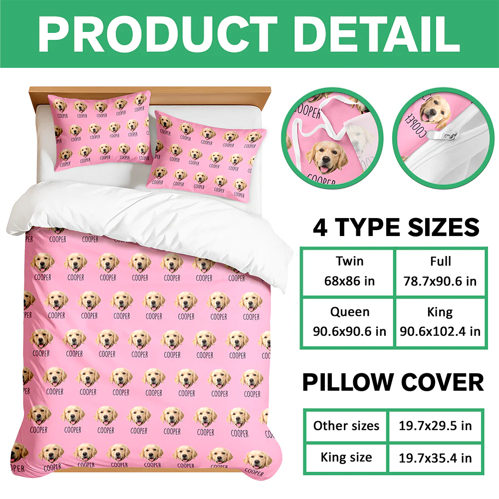 Custom Photo And Name Quilt Bedding Set For Dog Lover TH10 896677 - Image 6