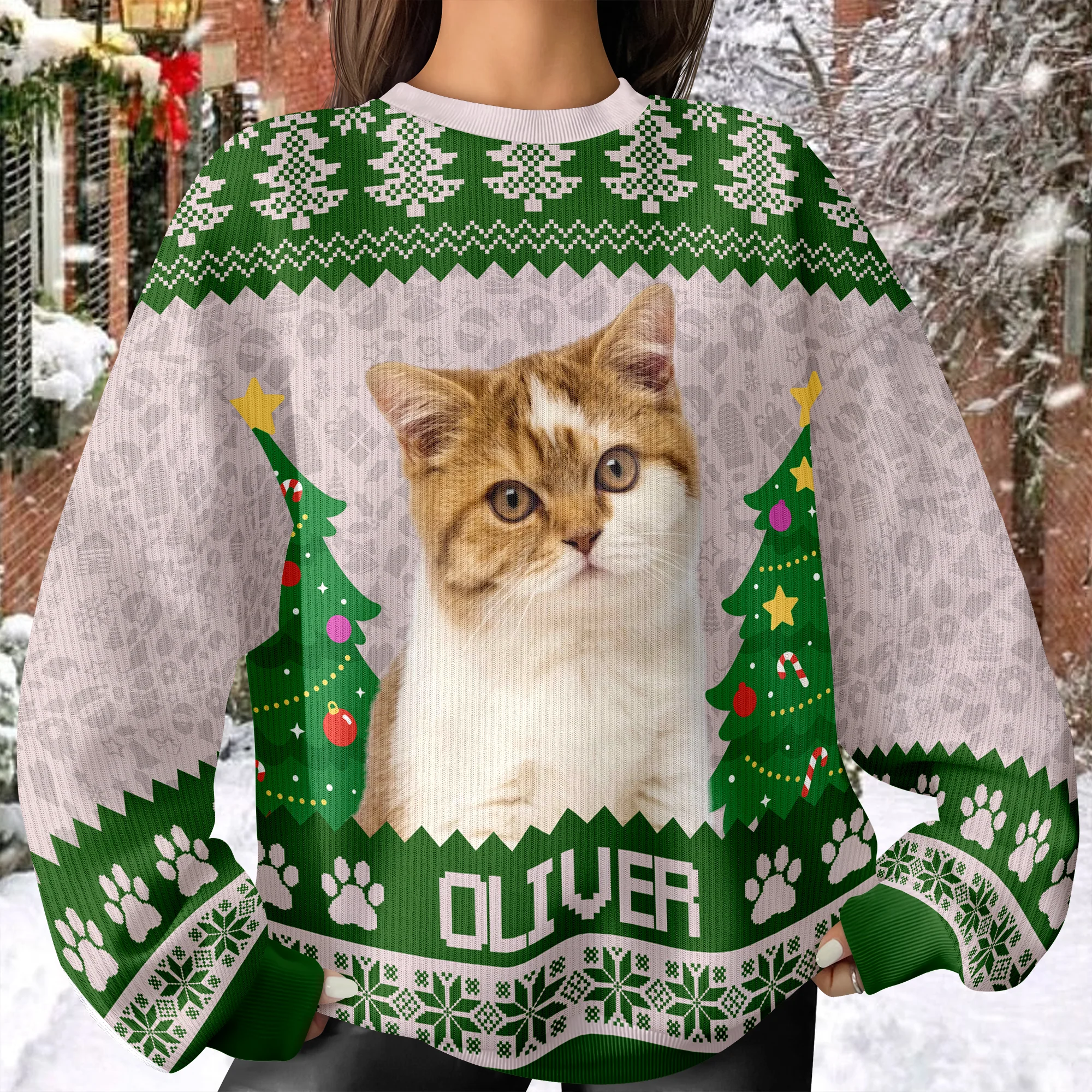 Custom Photo And Name Ugly Sweater For Cat Lover TH10 896465 - Image 8