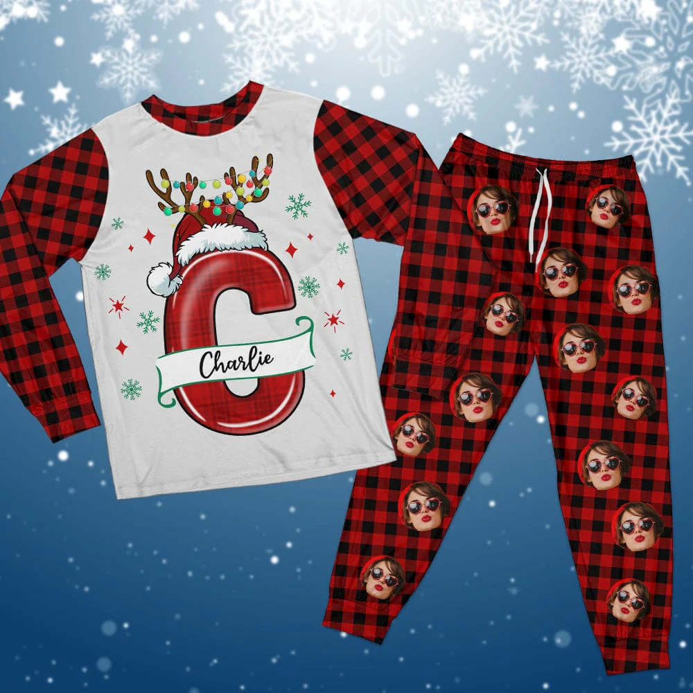 Custom Photo And Name With Flannel Design Christmas Sleepwear TH10 891511 - Image 2