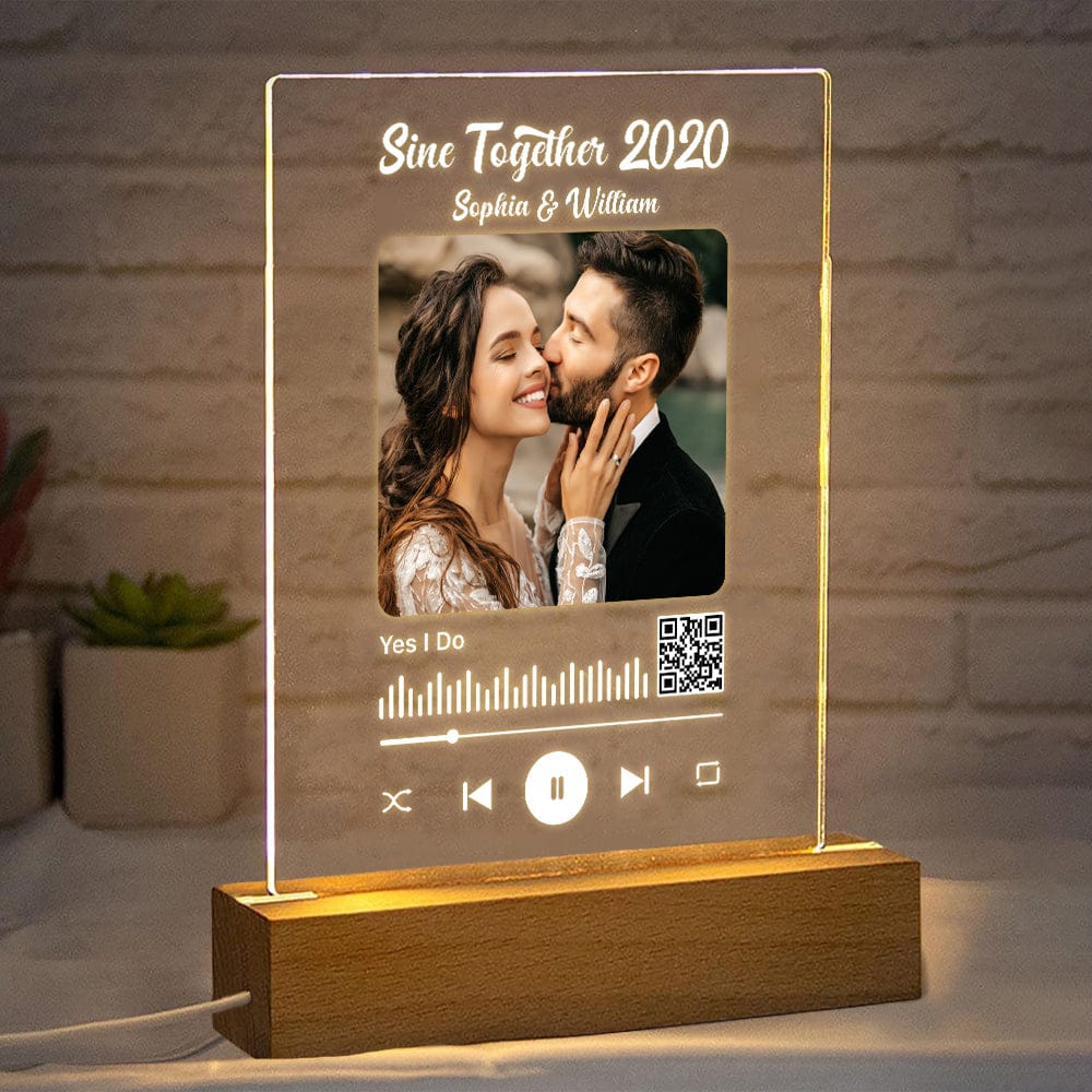 Custom Photo and QR Code With Your Favorite Song Valentine Acrylic Plaque DA199 890189 - Image 2