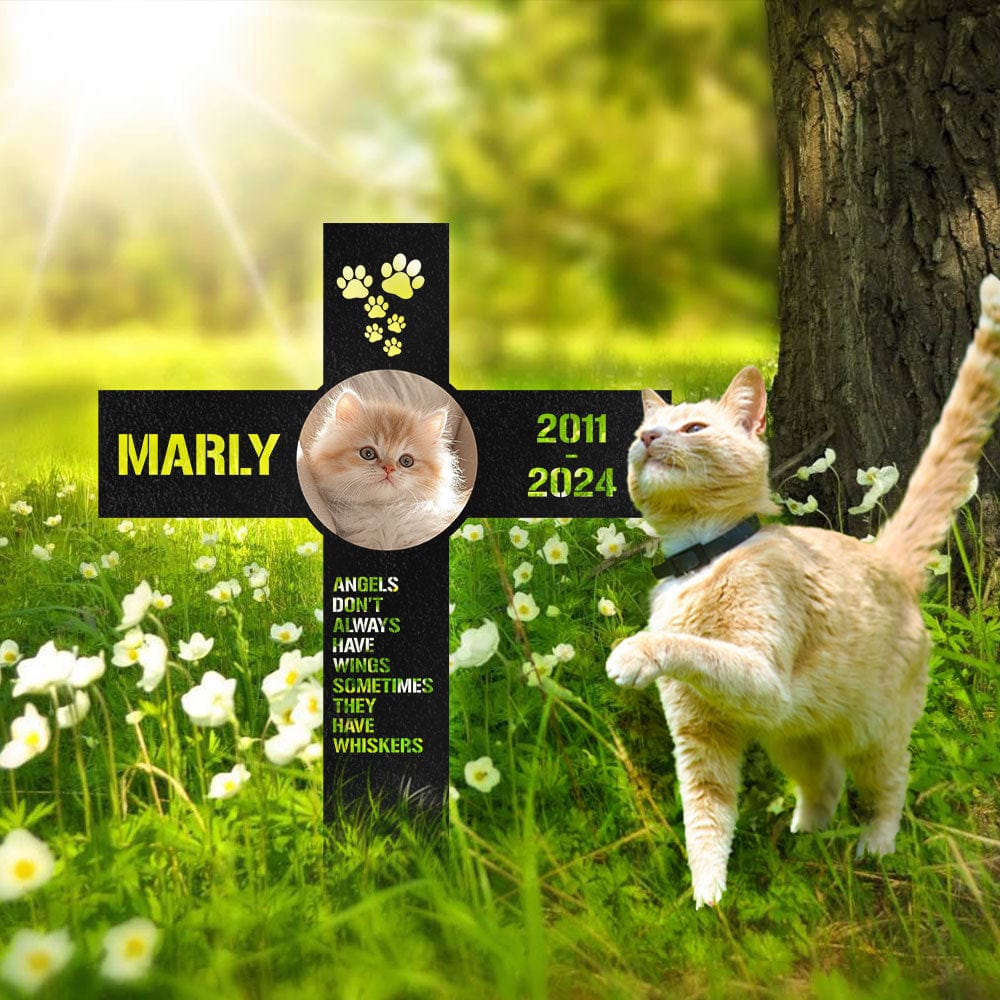 Custom Photo Angel Don't Always Have Wings Sometimes They Have Whiskers Cat Garden Stake TH10 891563 - Image 3