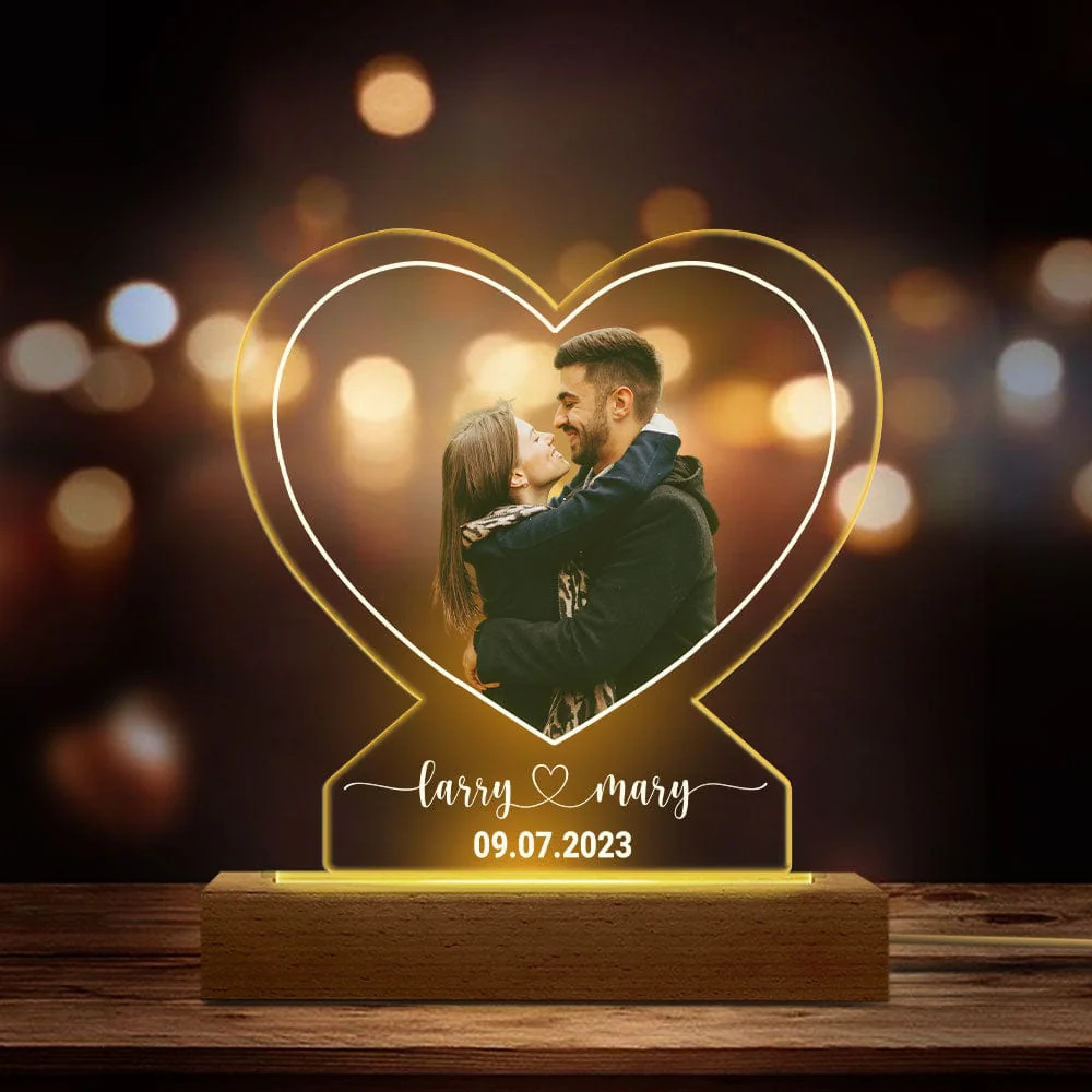 Custom Photo Anniversary Gift For Boyfriend And Girlfriend Acrylic Plaque LED Night Light DA199 890177 - Image 2