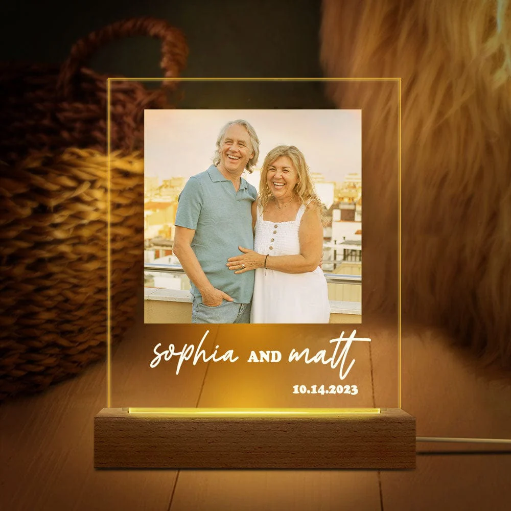 Custom Photo Anniversary Gift For Couple Acrylic Plaque LED Night Light DA199 890183 - Image 3