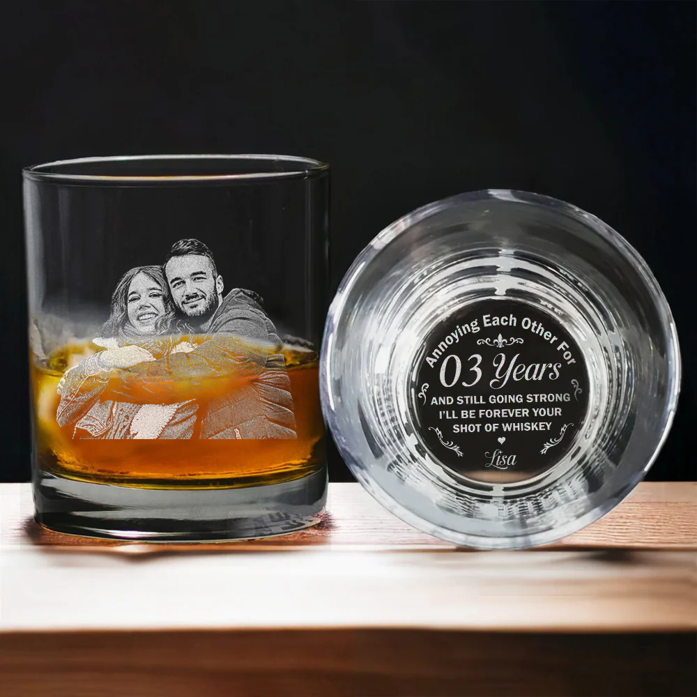 Custom Photo Annoying Each Other For Years Couple Whiskey Glass TH10 892945 - Image 3