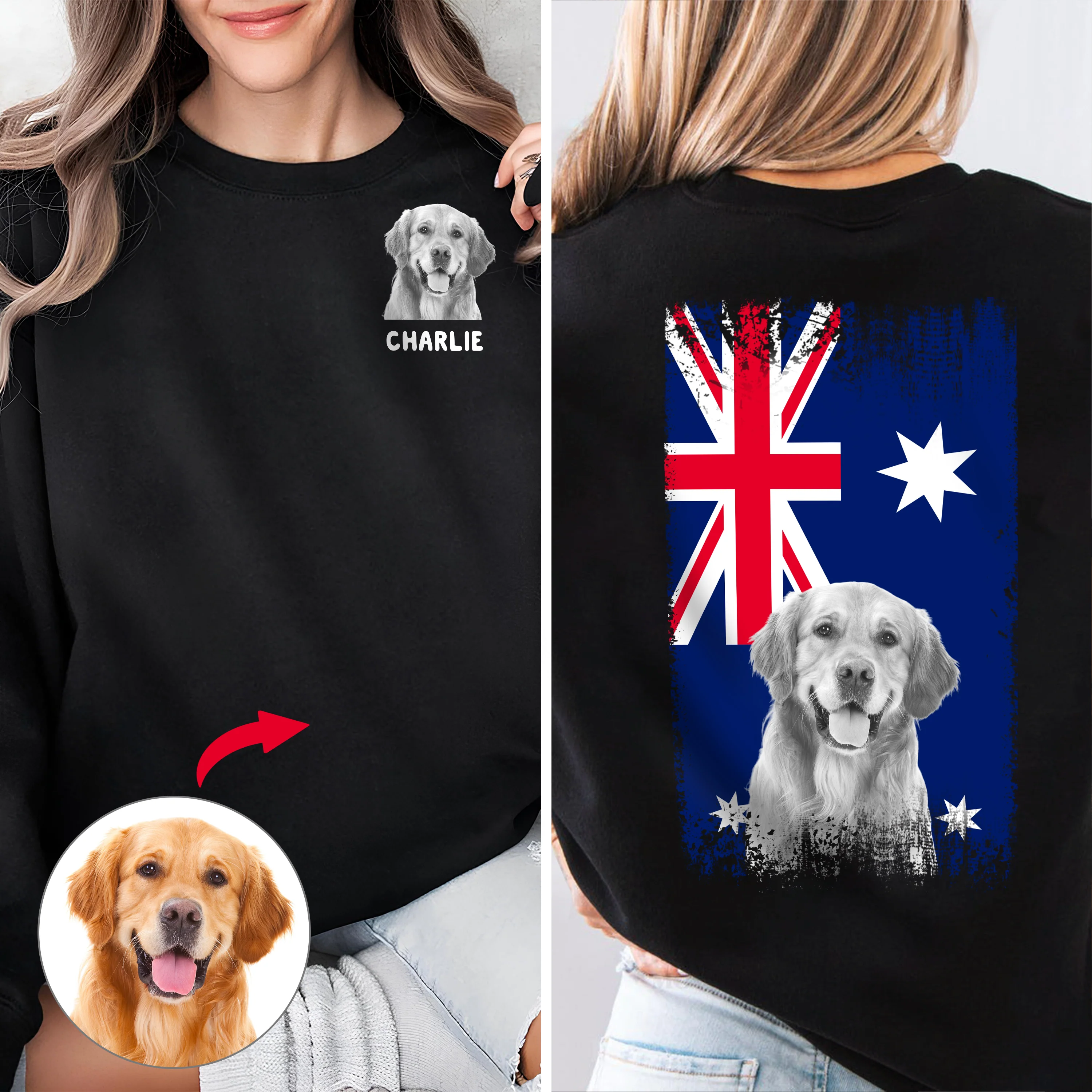 Custom Photo Australia Flag For Dog Lover Shirt TH10 894179 - Image 2