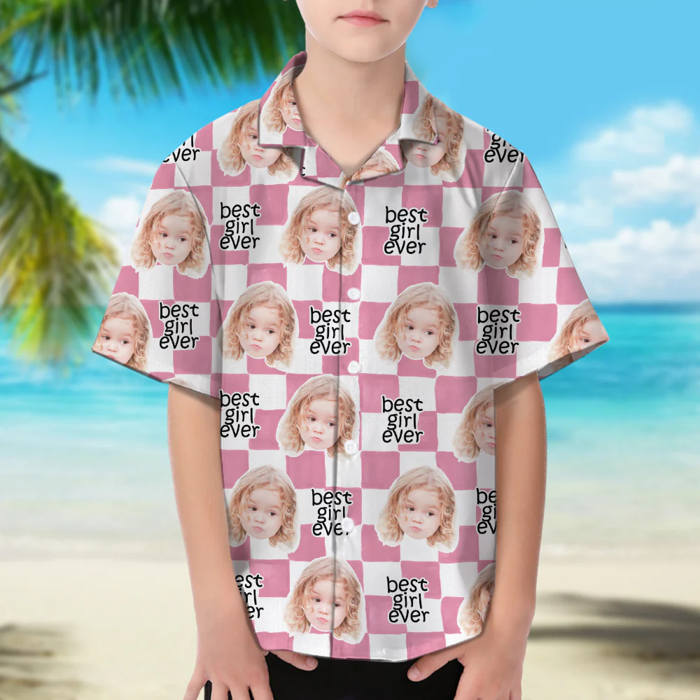 Custom Photo Best Boy Best Girl Ever Kid Hawaii Shirt TH10 169971 - Image 3