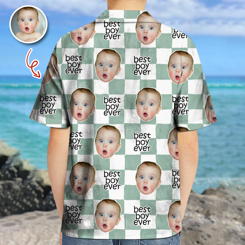 Custom Photo Best Boy Best Girl Ever Kid Hawaii Shirt TH10 169971 - Image 4