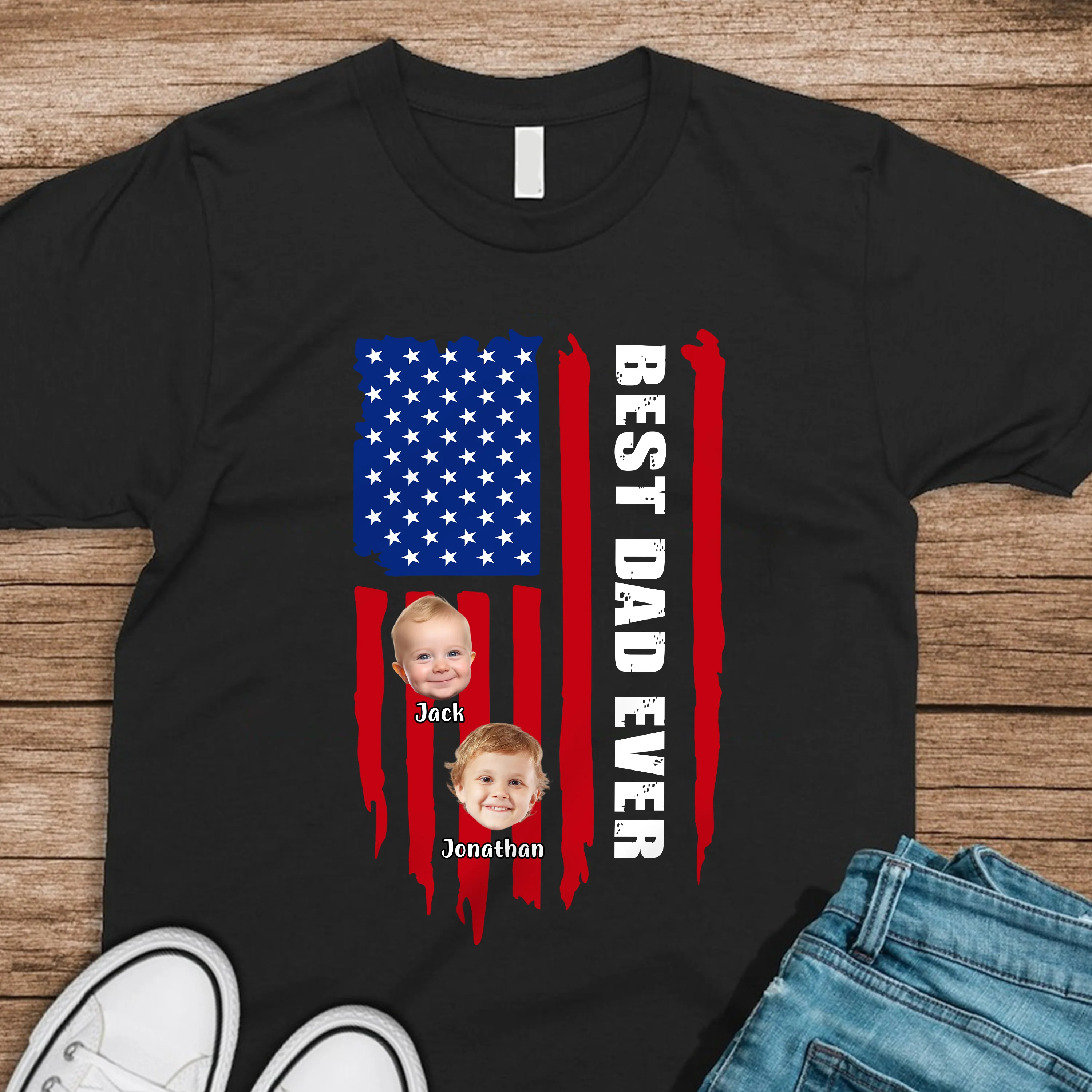 Custom Photo Best Dad Ever Front Shirt TH10 892935 - Image 2