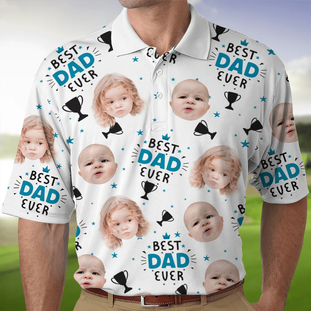 Custom Photo Best Dad Ever With The Trophies Polo Shirt TH10 891035 - Image 3