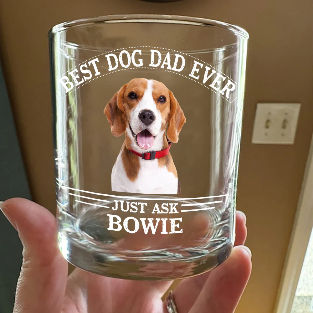 Custom Photo Best Dog Dad Ever Father's Day Whiskey Glass TH10 892913 - Image 3