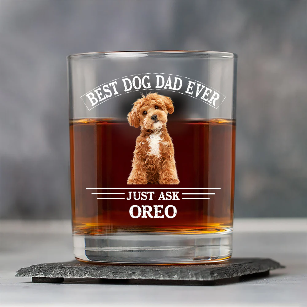Custom Photo Best Dog Dad Ever Father's Day Whiskey Glass TH10 892913 - Image 4