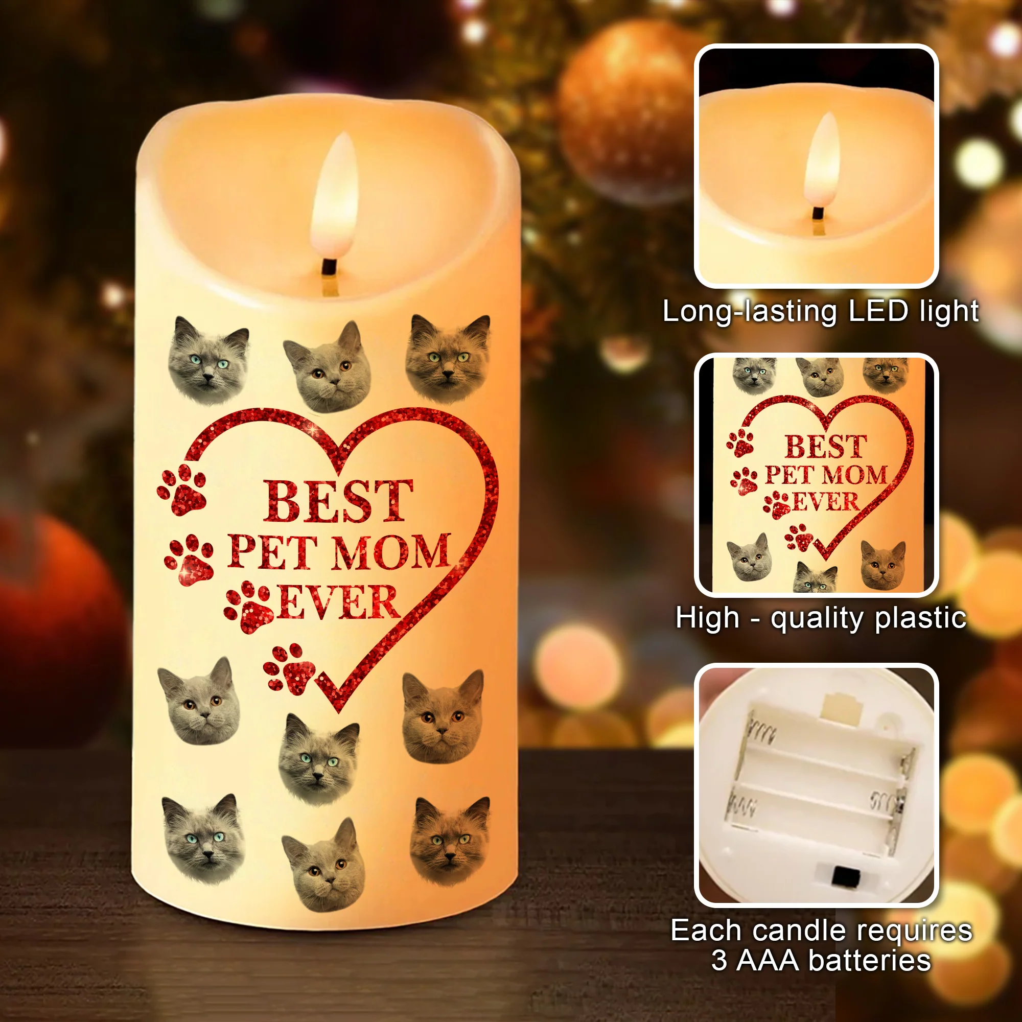 Custom Photo Best Pet Mom Ever Led Candle For Pet Lover TH10 892627 - Image 7