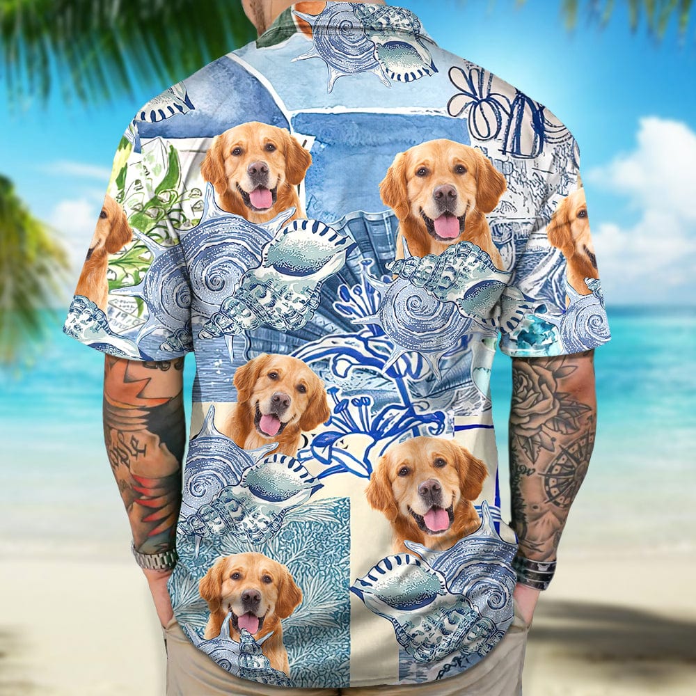 Custom Photo Blue Aesthetics Dog Hawaii Shirt DM01 890849 - Image 2