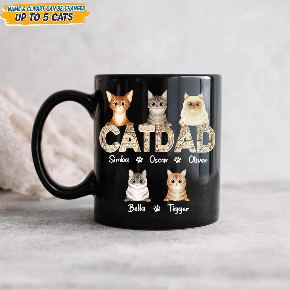Custom Photo Cat Dad Vinatge Map Mug N304 889397 - Image 3