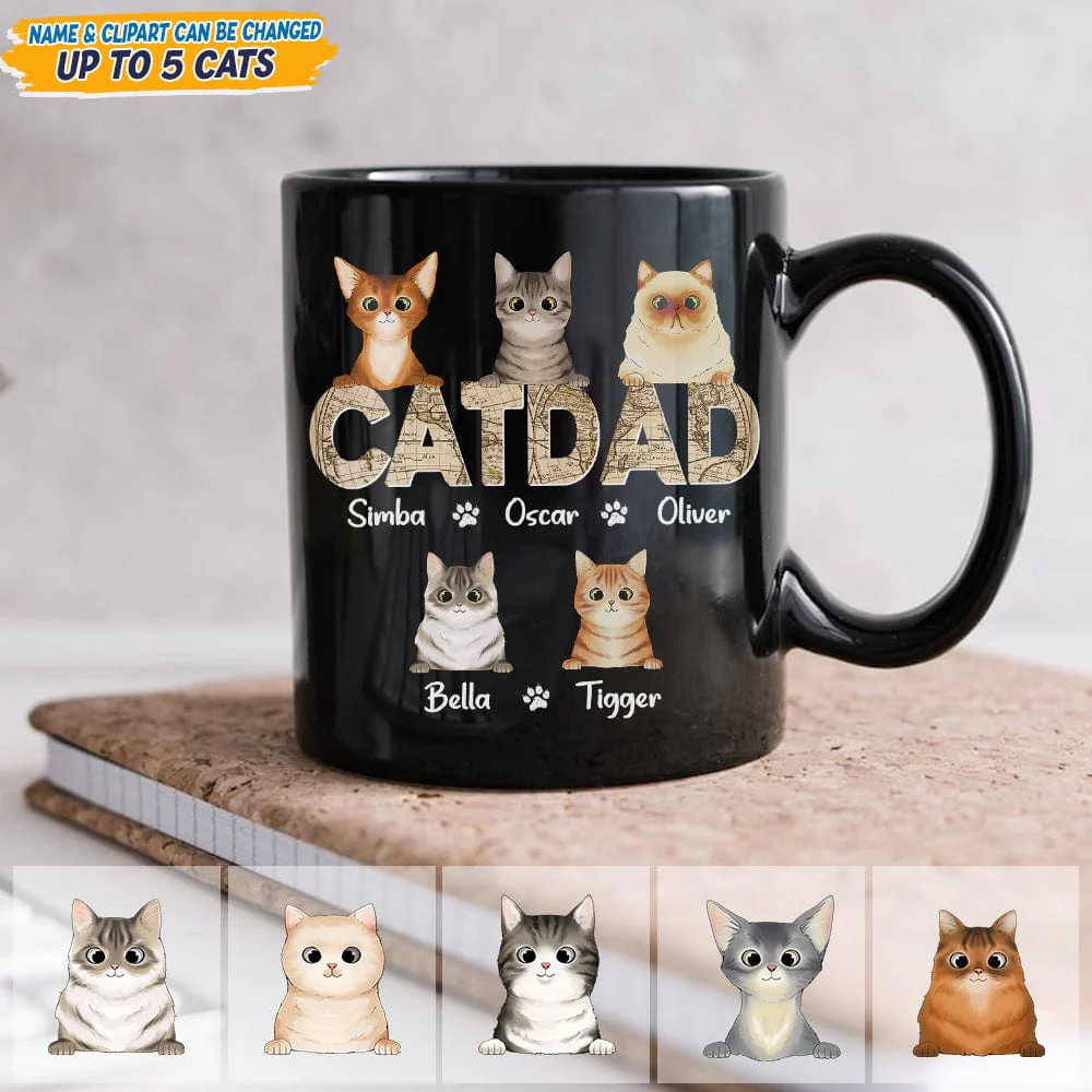 Custom Photo Cat Dad Vinatge Map Mug N304 889397 - Image 4