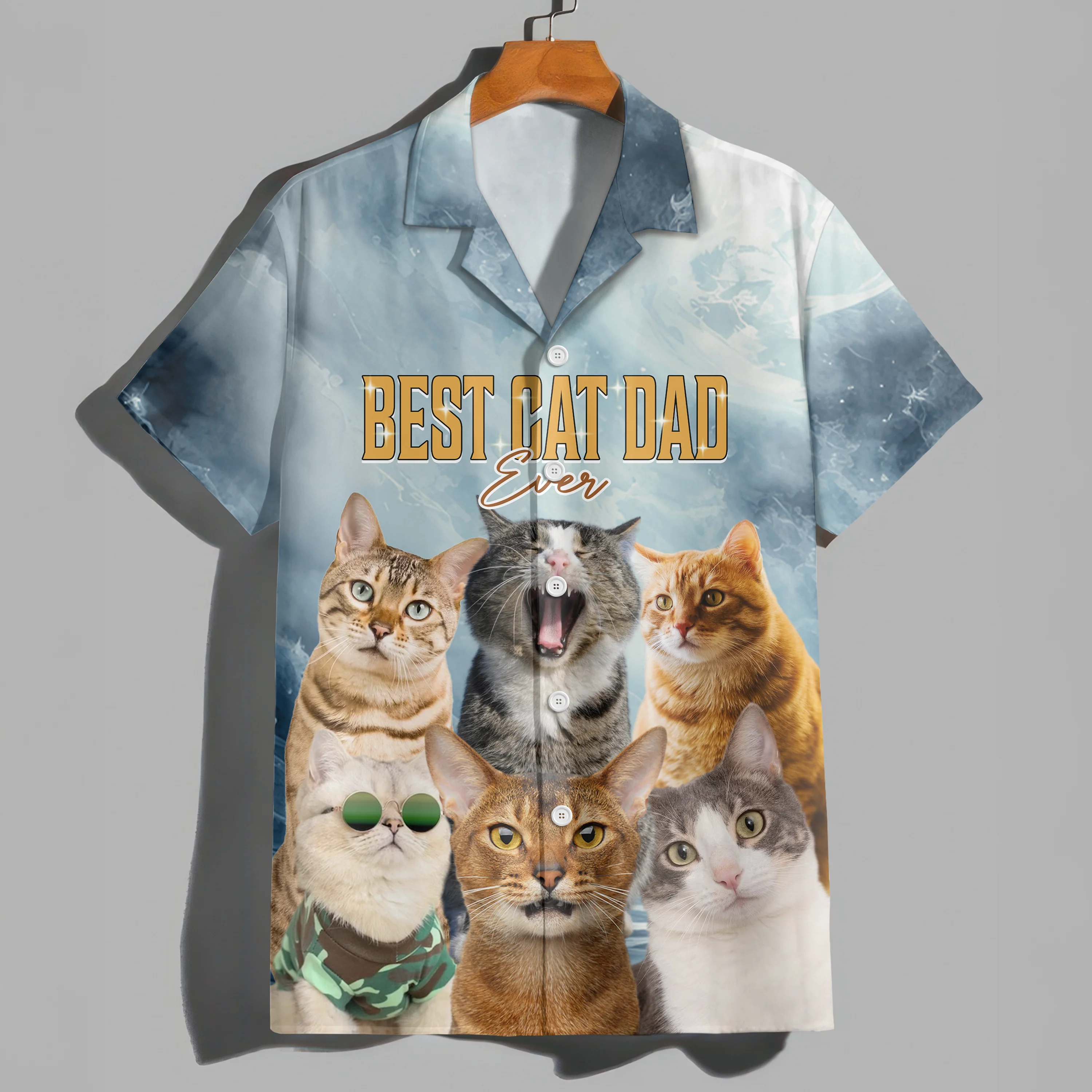 Custom Photo Cat Portrait Retro Style Hawaii Shirt TH10 892953 - Image 3