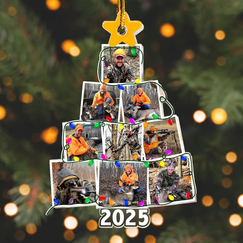 Custom Photo Christmas Tree For Hunting Lover Acrylic Ornament N304 890107 - Image 3