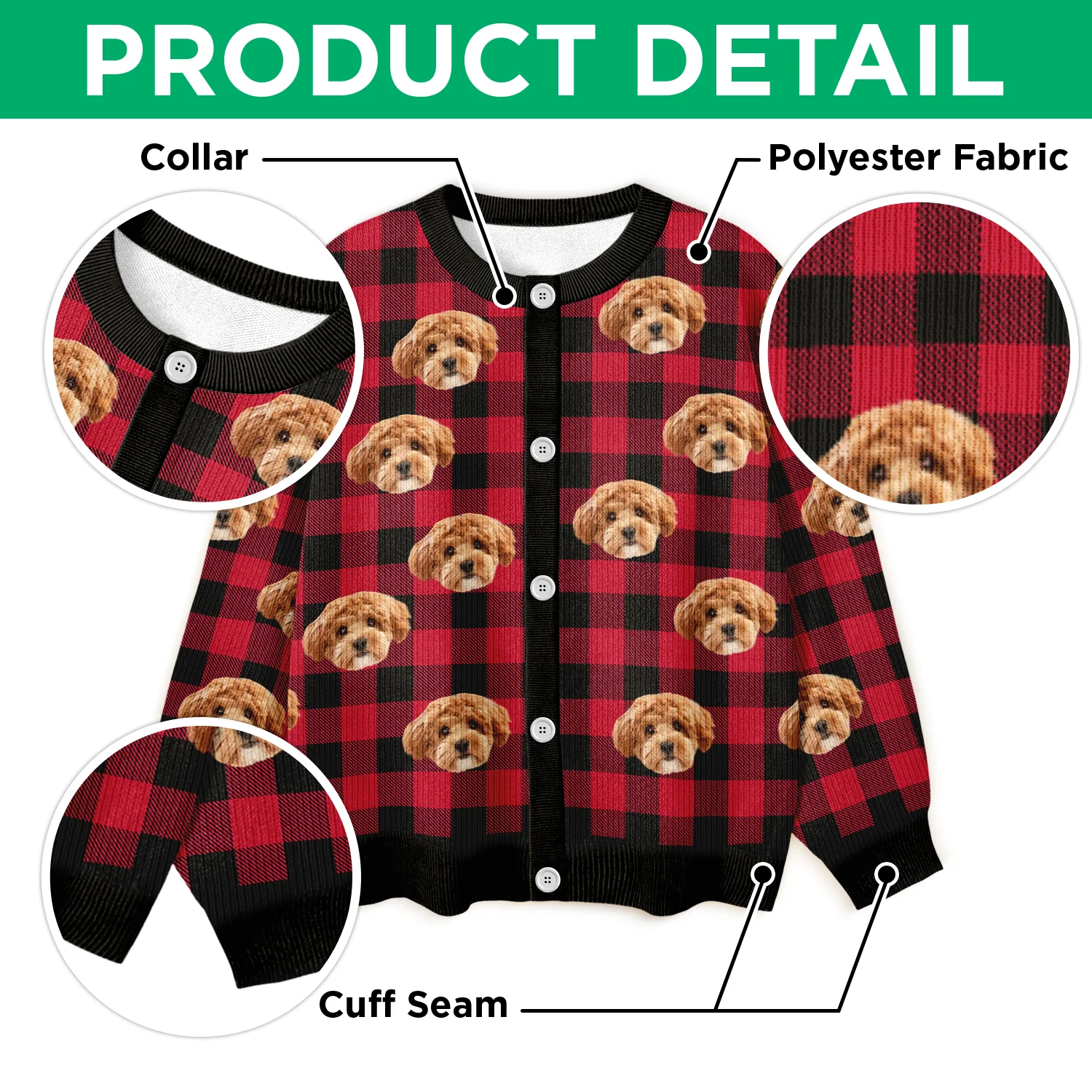 Custom Photo Christmas Ugly Cardigan For Dog Lover TH10 896577 - Image 4