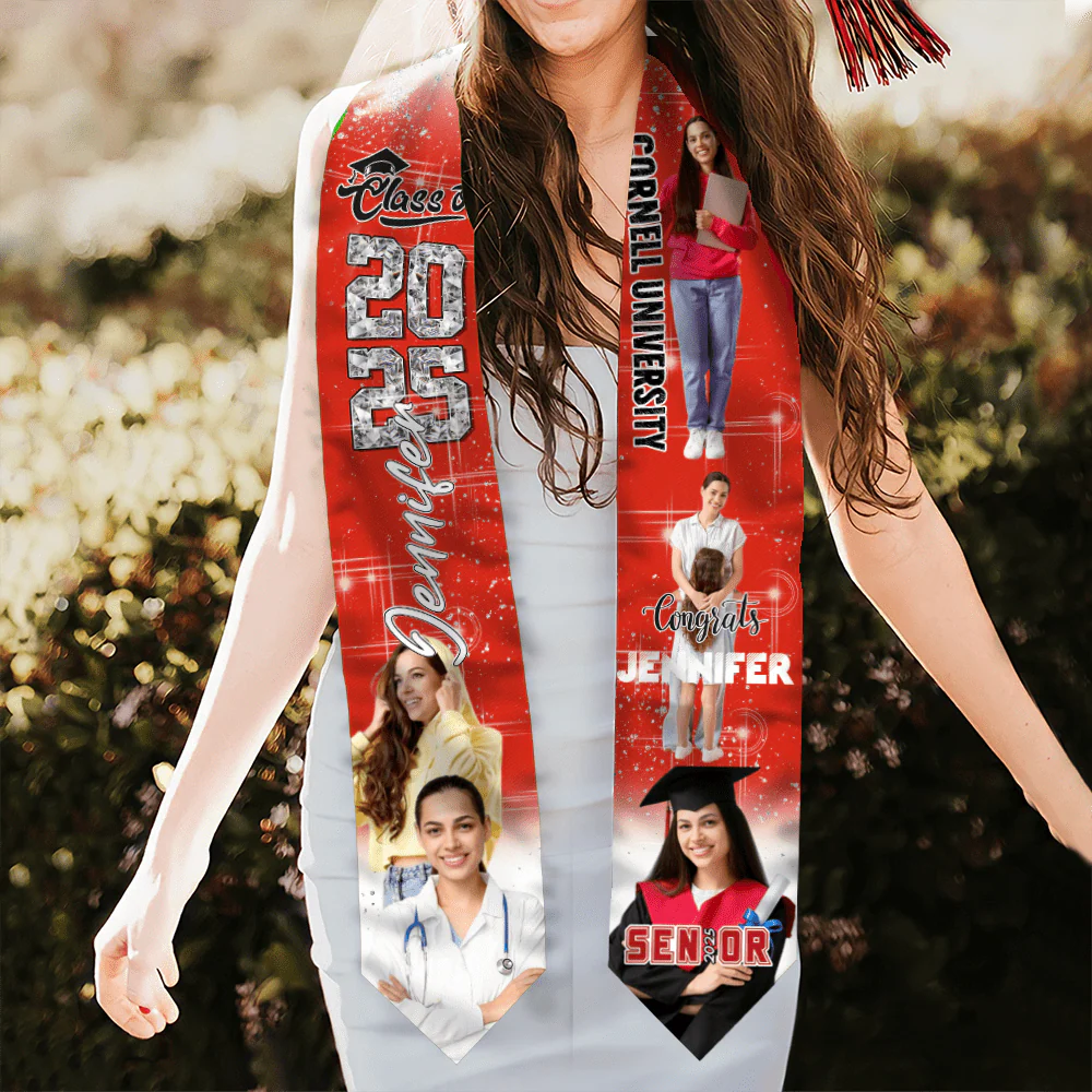 Custom Photo Congrats Glitter Graduation Stoles N369 890479 - Image 9